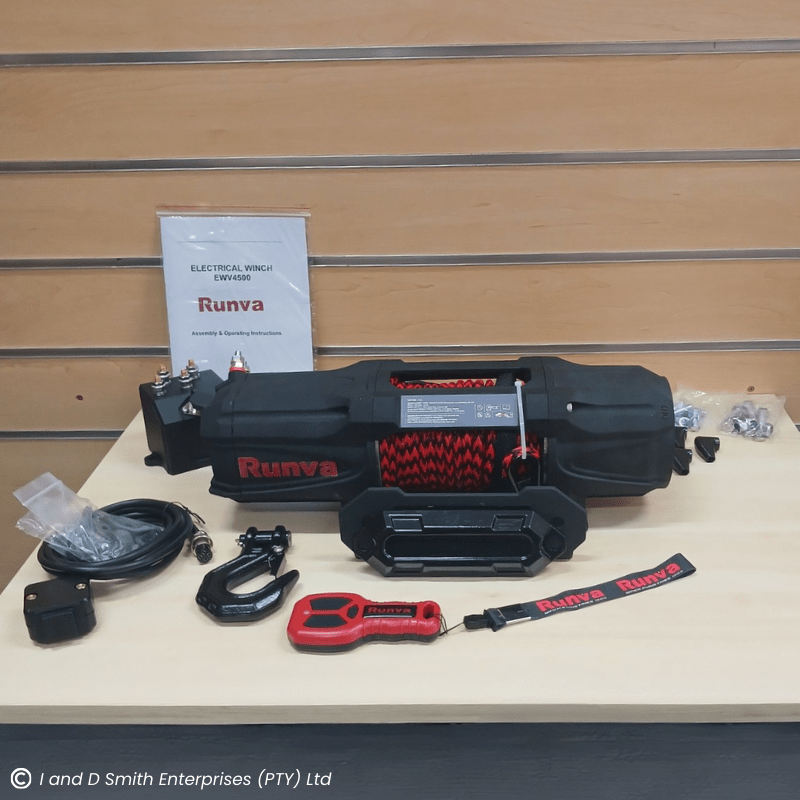 Runva - Winch 4500lbs (2041kg) 12v EWV Series with Synthetic Rope & Wireless remote