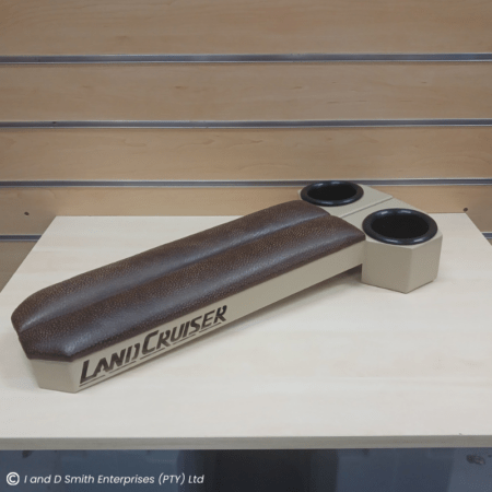 L/C Front Arm Rest (Beige Metal with Dark Brown Leather)