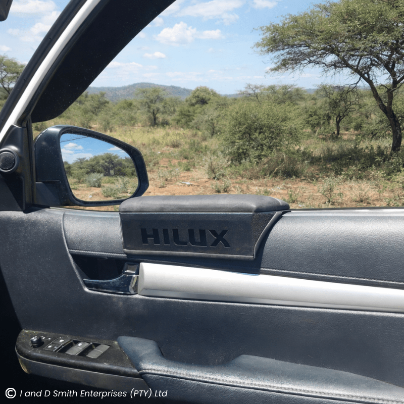 Hilux Arm Rest (Black Metal with Grey Canvas) - Image 2